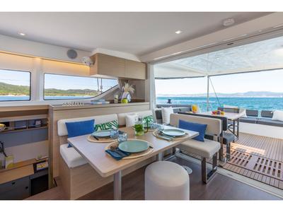 Salon of Tuco - Premium line, a Lagoon 43 catamaran at Capo d'Orlando, Italy