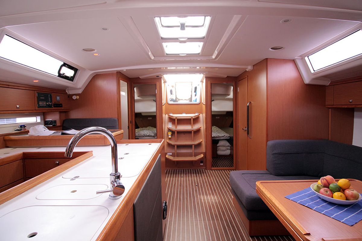 Galley of Maximum, a Bavaria Cruiser 56 sailboat at Llucmajor, Spain