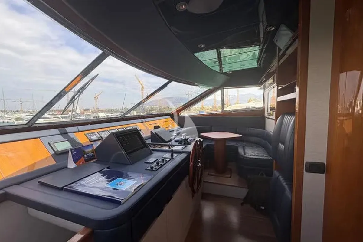 Cockpit of Mamma's, a Sanlorenzo San Lorenzo SL 82 yacht at Athens, Greece