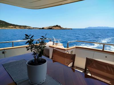 Deck of Mamma's, a Sanlorenzo San Lorenzo SL 82 yacht at Athens, Greece