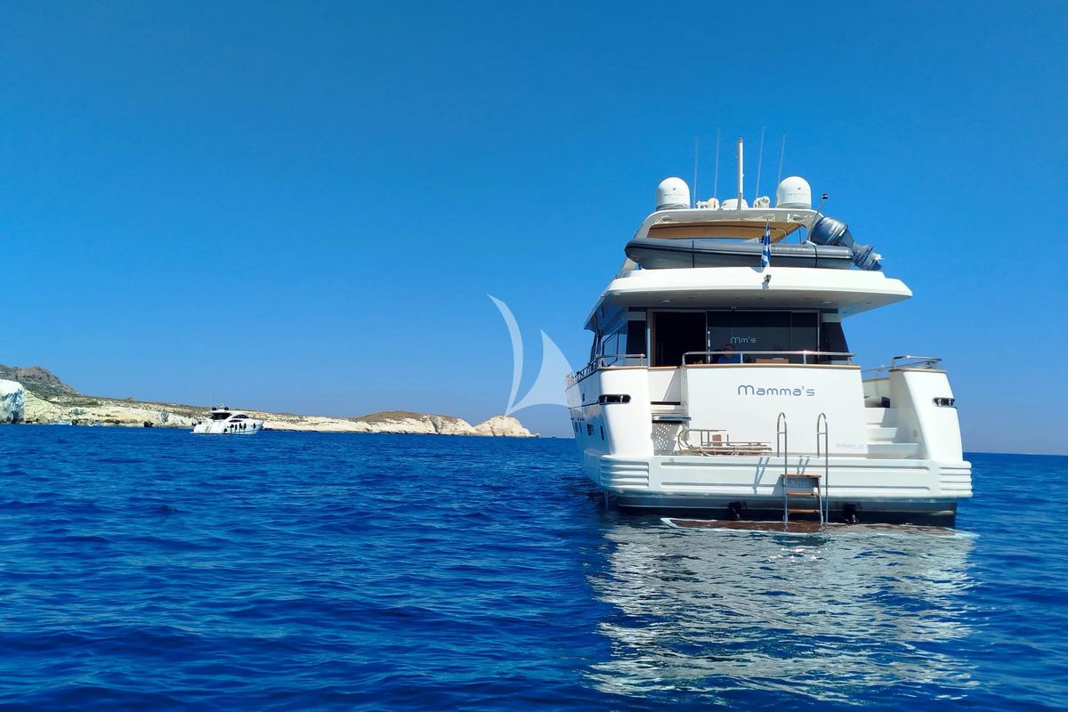 Exterior view of Mamma's, a Sanlorenzo San Lorenzo SL 82 yacht at Athens, Greece