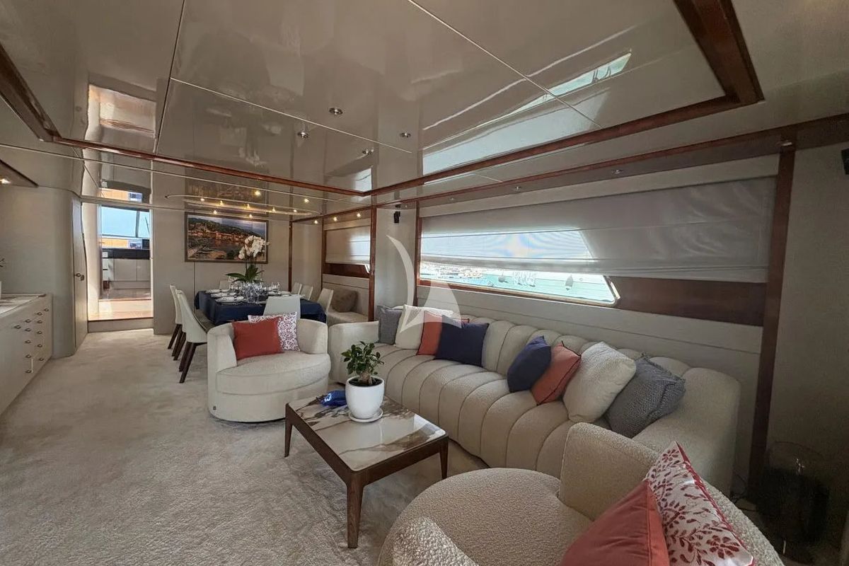 Salon of Mamma's, a Sanlorenzo San Lorenzo SL 82 yacht at Athens, Greece