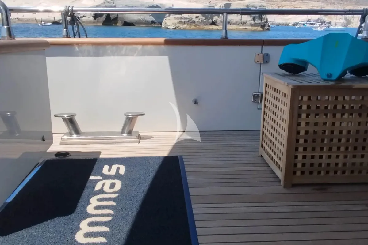 Deck of Mamma's, a Sanlorenzo San Lorenzo SL 82 yacht at Athens, Greece