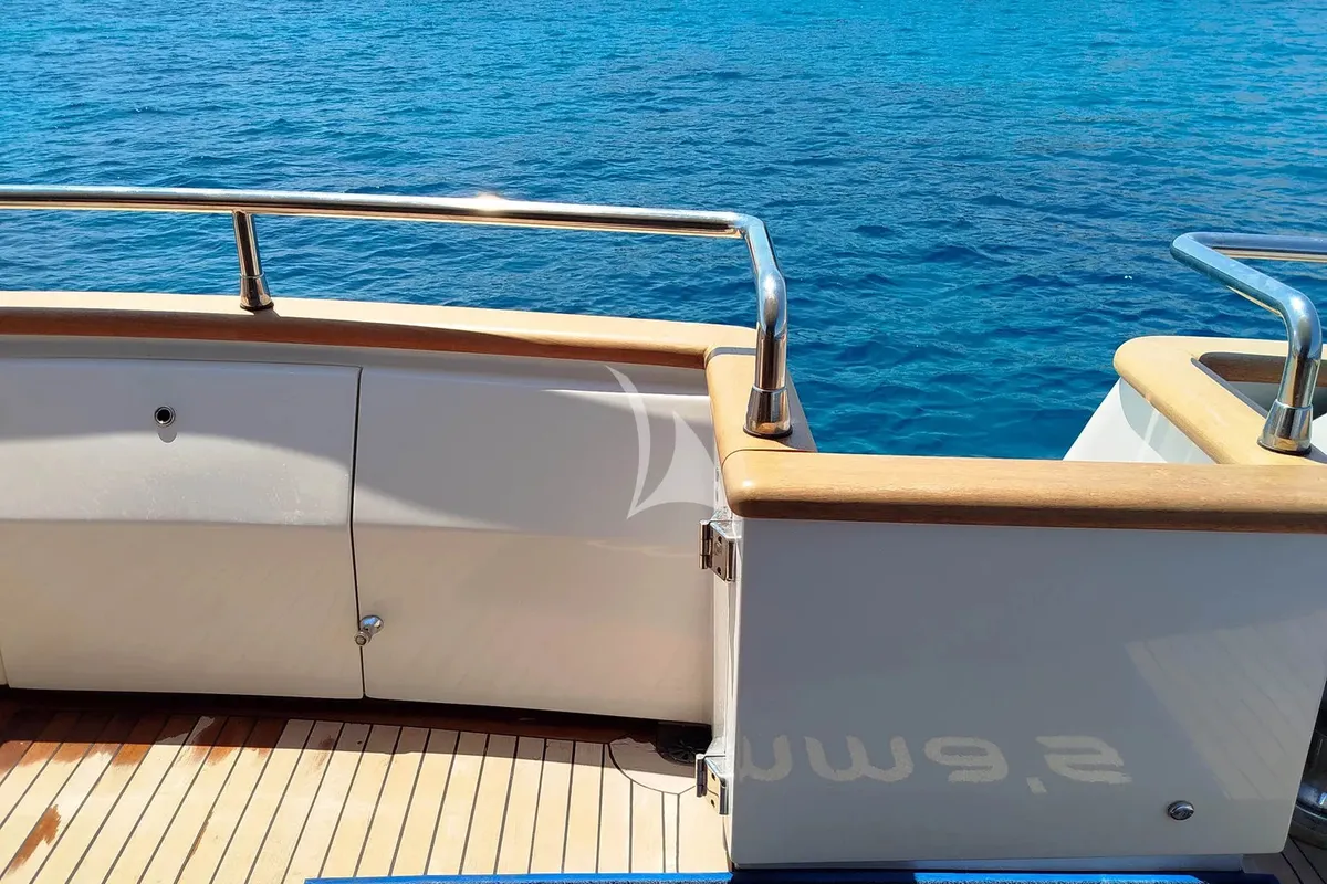 Deck of Mamma's, a Sanlorenzo San Lorenzo SL 82 yacht at Athens, Greece