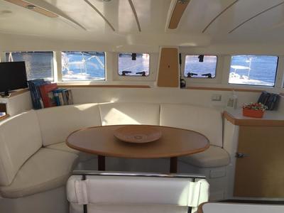 Salon of Dory, a Lagoon 440 catamaran at Naples, Italy