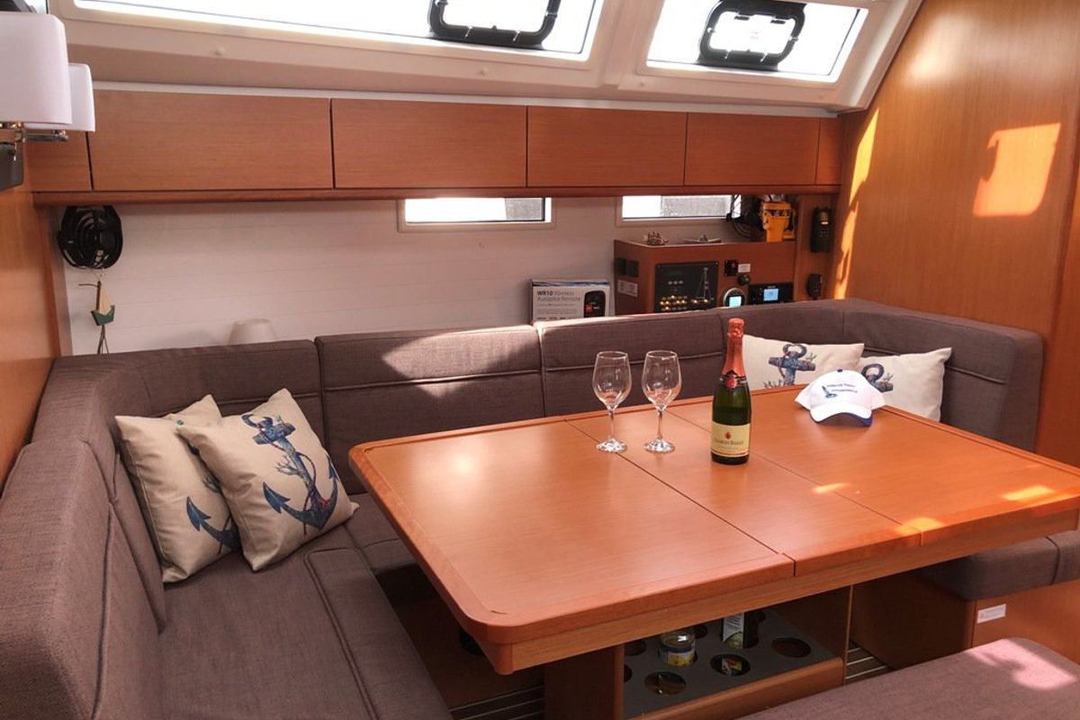 Salon of Michael, a Bavaria Cruiser 46 sailboat at Kos, Greece