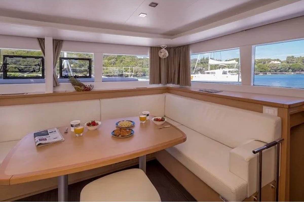 Salon of Gin Tonic, a Lagoon 450 F catamaran at Municipal Unit of Ellomenos, Greece