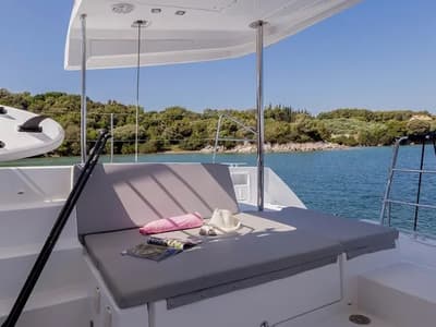 Deck of Gin Tonic, a Lagoon 450 F catamaran at Municipal Unit of Ellomenos, Greece