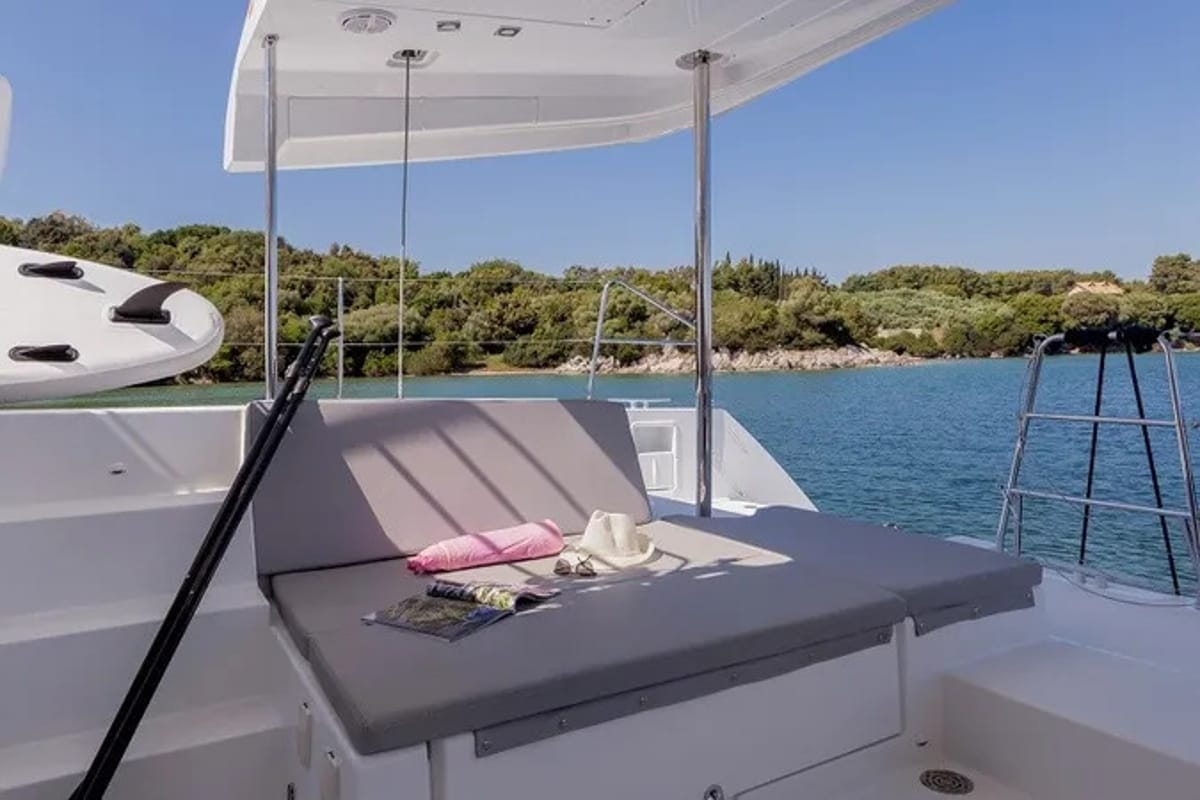 Deck of Gin Tonic, a Lagoon 450 F catamaran at Municipal Unit of Ellomenos, Greece