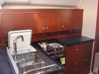 Galley of Sugar, a Hanse Yachts Hanse 455 sailboat at Athens, Greece
