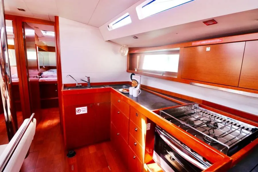 Galley of Oceanis 48 Classic, a Beneteau Oceanis 48 sailboat at Procida, Italy
