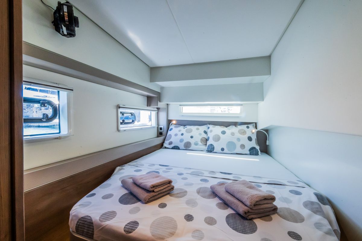 Cabin on Liesbeth, a Bali 4.2 catamaran at Seget Donji, Croatia