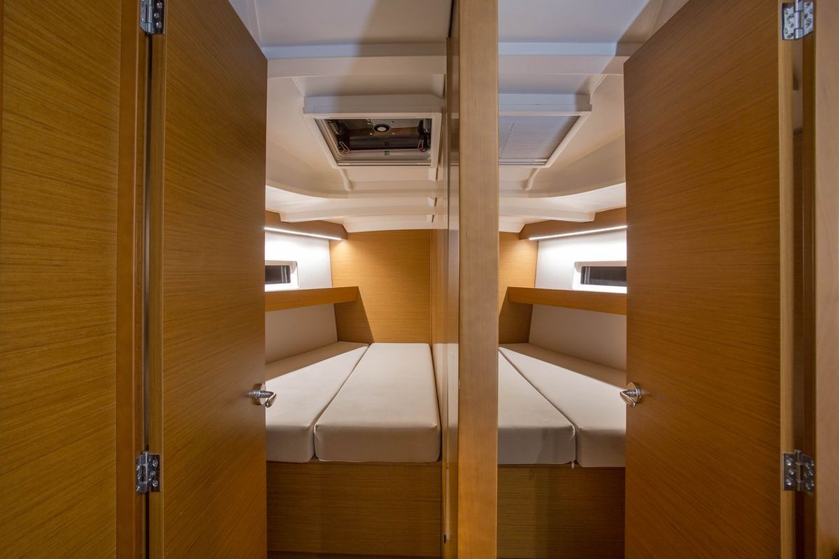 Cabin on Ocean Song, a Jeanneau Sun Odyssey 440 sailboat at Athens, Greece