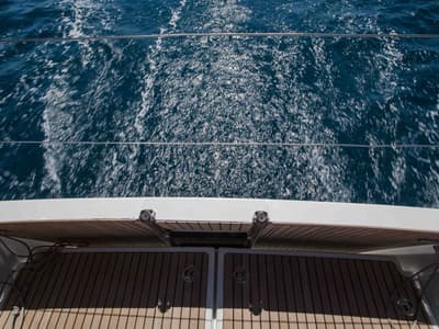 Deck of Ocean Song, a Jeanneau Sun Odyssey 440 sailboat at Athens, Greece