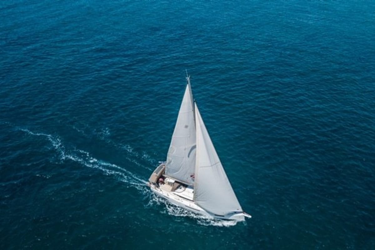 Exterior view of Ocean Song, a Jeanneau Sun Odyssey 440 sailboat at Athens, Greece