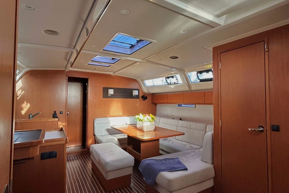 Salon of Apollon, a Bavaria Cruiser 51 sailboat at Athens, Greece