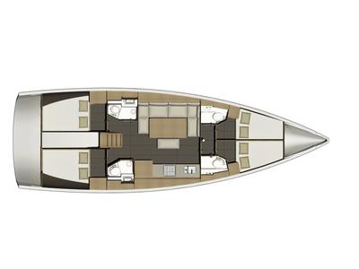 Floor plan of Lynx, a Dufour 460 Grand Large sailboat at Općina Sukošan, Croatia