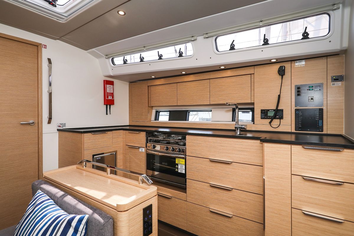 Galley of Alexej, a Hanse Yachts Hanse 460 sailboat at Grad Biograd na Moru, Croatia