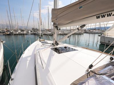 Deck of Alexej, a Hanse Yachts Hanse 460 sailboat at Grad Biograd na Moru, Croatia