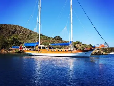 Deck of Askim Deniz, a Custom Made Askim Deniz yacht at Bodrum, Turkey
