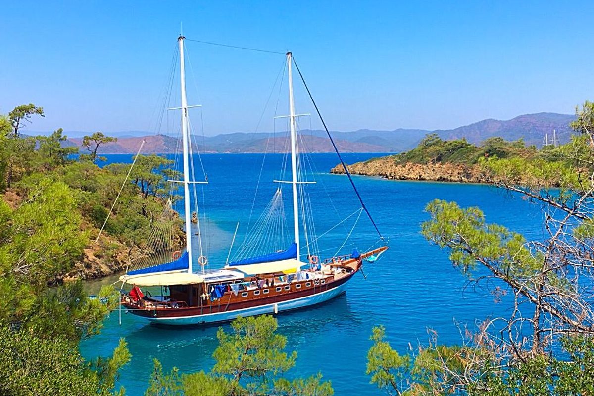 Exterior view of Askim Deniz, a Custom Made Askim Deniz yacht at Bodrum, Turkey