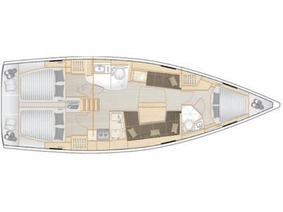 Floor plan of Pasithea, a Hanse Yachts Hanse 418 sailboat at Lavreotiki Municipal Unit, Greece