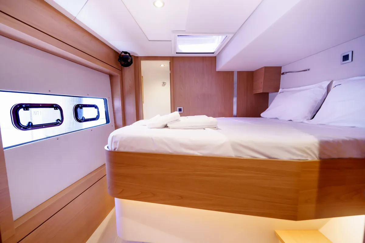 Cabin on The Big Orange Boat, a Bali 4.8 catamaran at Municipal Unit of Lefkada, Greece