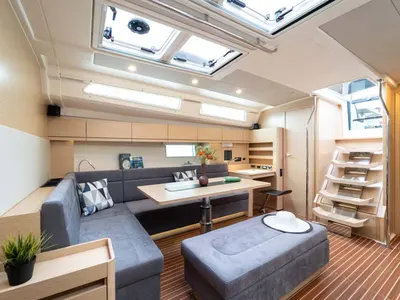 Salon of Frizzante, a Hanse Yachts Hanse 508 sailboat at Seget Donji, Croatia