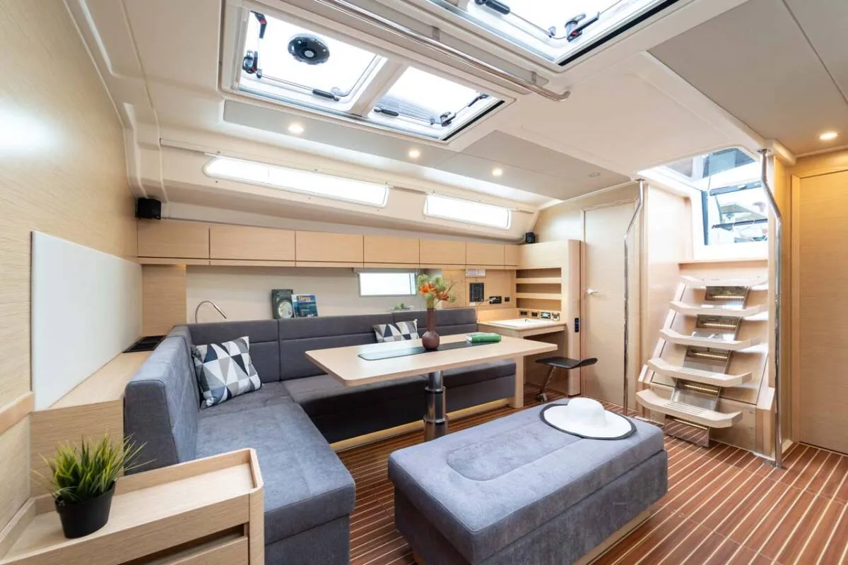 Salon of Frizzante, a Hanse Yachts Hanse 508 sailboat at Seget Donji, Croatia