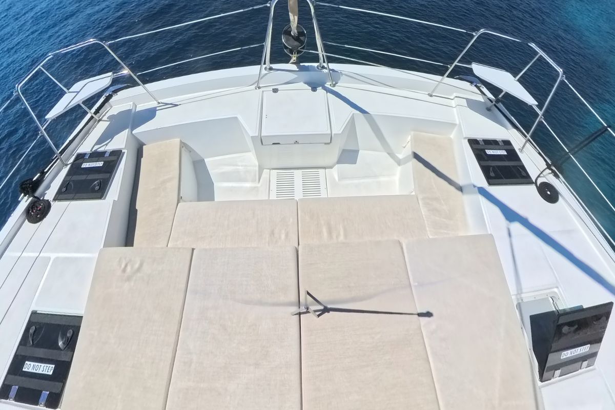 Deck of Moje Sunce, a Bali Catspace catamaran at Općina Rogoznica, Croatia