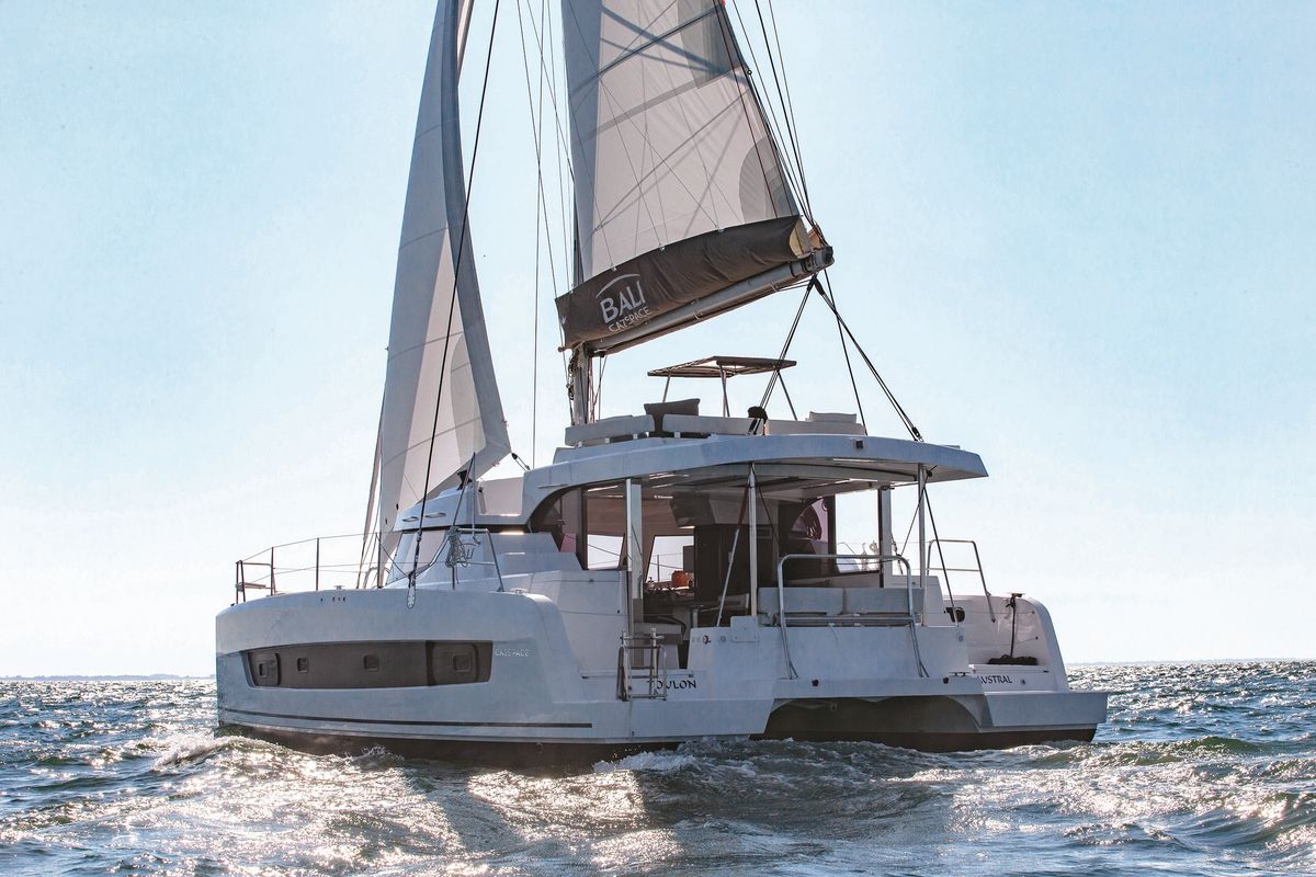 Exterior view of Moje Sunce, a Bali Catspace catamaran at Općina Rogoznica, Croatia