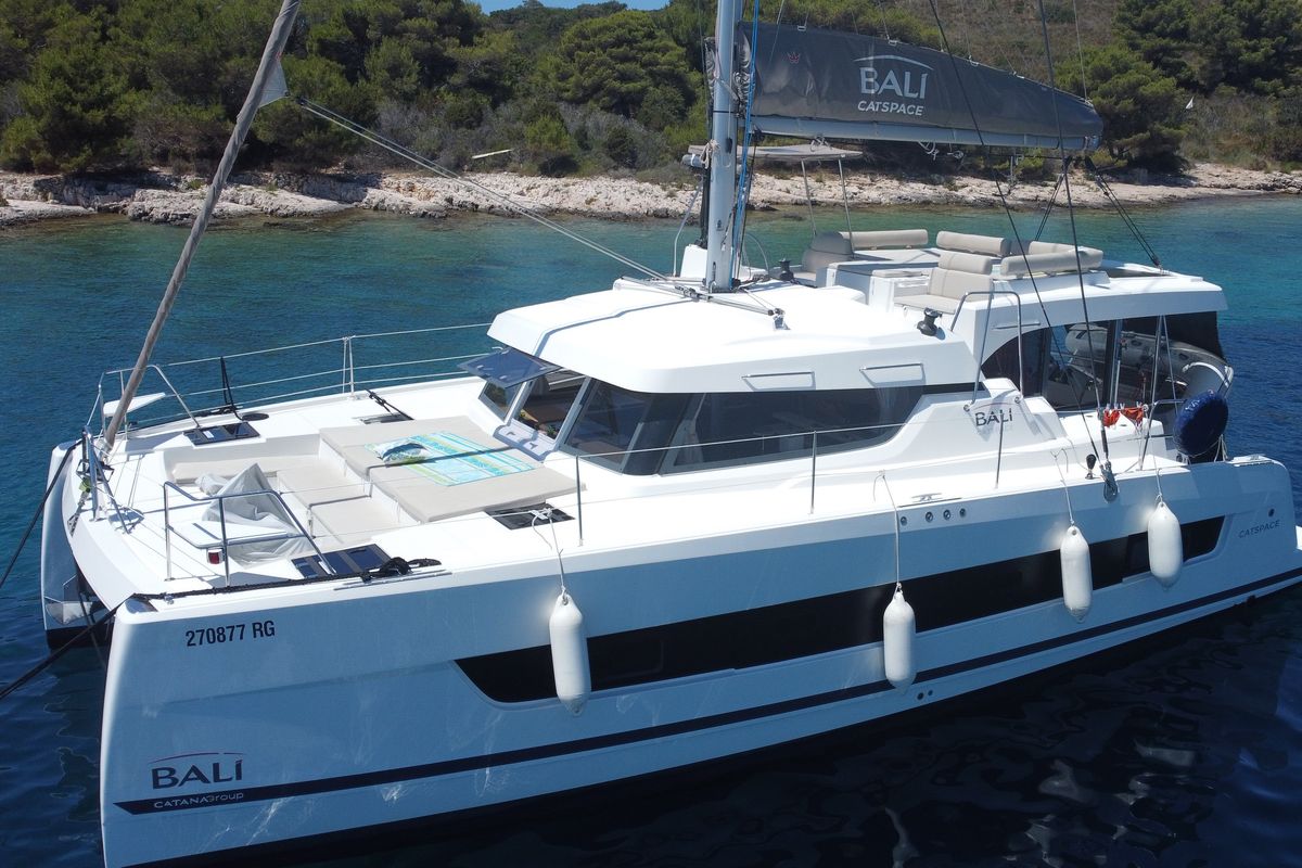 Exterior view of Moje Sunce, a Bali Catspace catamaran at Općina Rogoznica, Croatia