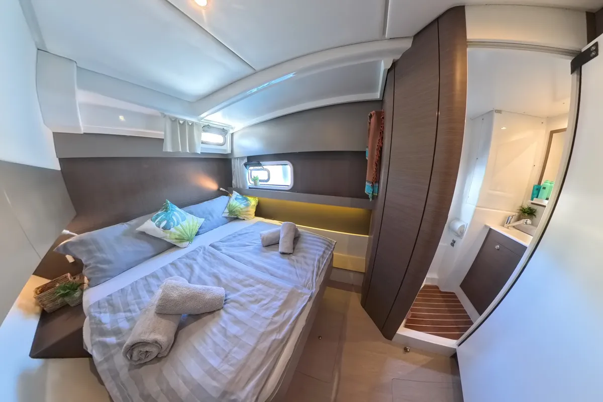 Cabin on Moje Sunce, a Bali Catspace catamaran at Općina Rogoznica, Croatia