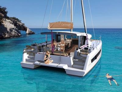 Deck of Mana, a Bali Catsmart catamaran at Plan-d'Aups-Sainte-Baume, France