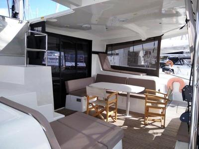 Deck of Stolos, a Lagoon 42 catamaran at Lavreotiki Municipal Unit, Greece