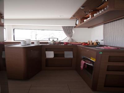 Galley of Stolos, a Lagoon 42 catamaran at Lavreotiki Municipal Unit, Greece