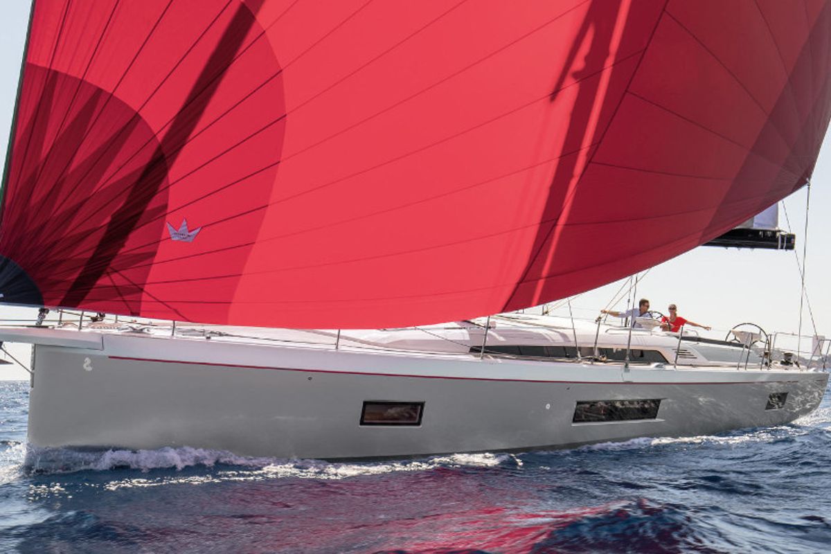 Exterior view of Enjoy, a Beneteau Oceanis 51.1 sailboat at Municipal Unit of Nea Peramos, Greece
