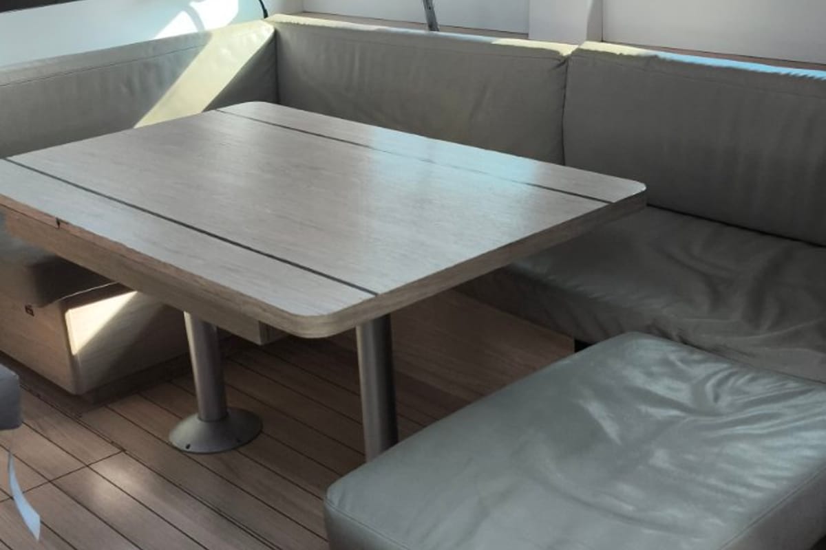 Salon of Enjoy, a Beneteau Oceanis 51.1 sailboat at Municipal Unit of Nea Peramos, Greece
