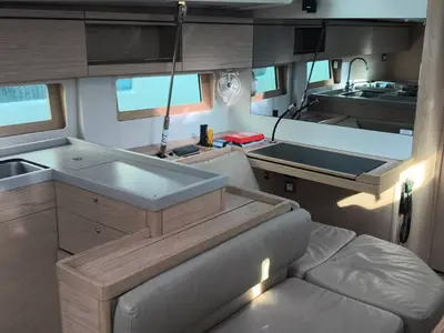 Galley of Enjoy, a Beneteau Oceanis 51.1 sailboat at Municipal Unit of Nea Peramos, Greece