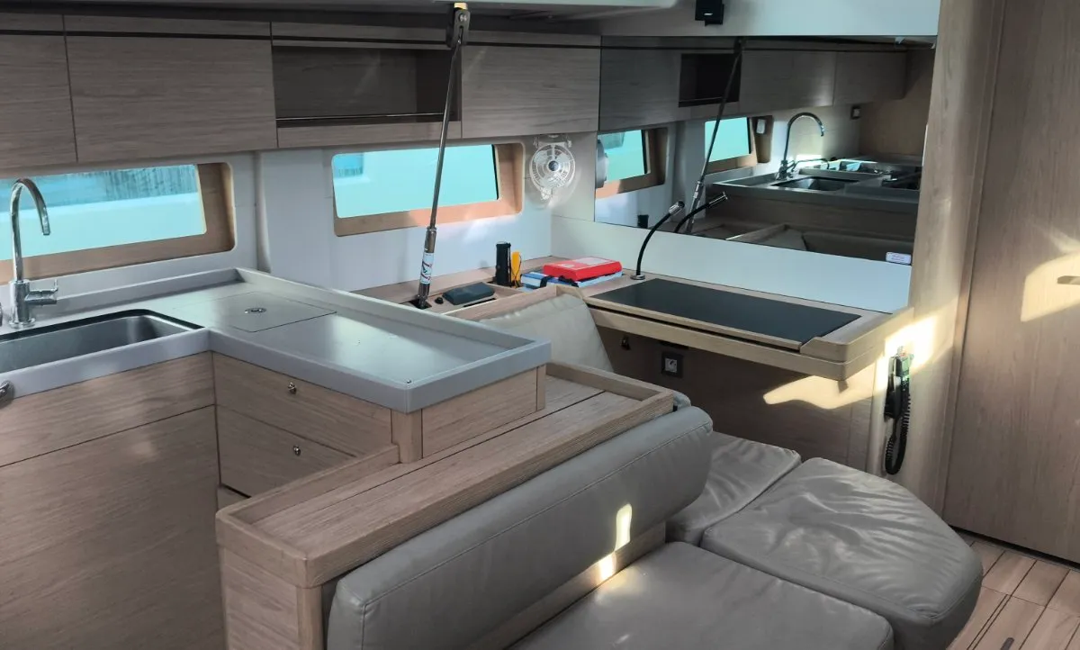 Galley of Enjoy, a Beneteau Oceanis 51.1 sailboat at Municipal Unit of Nea Peramos, Greece
