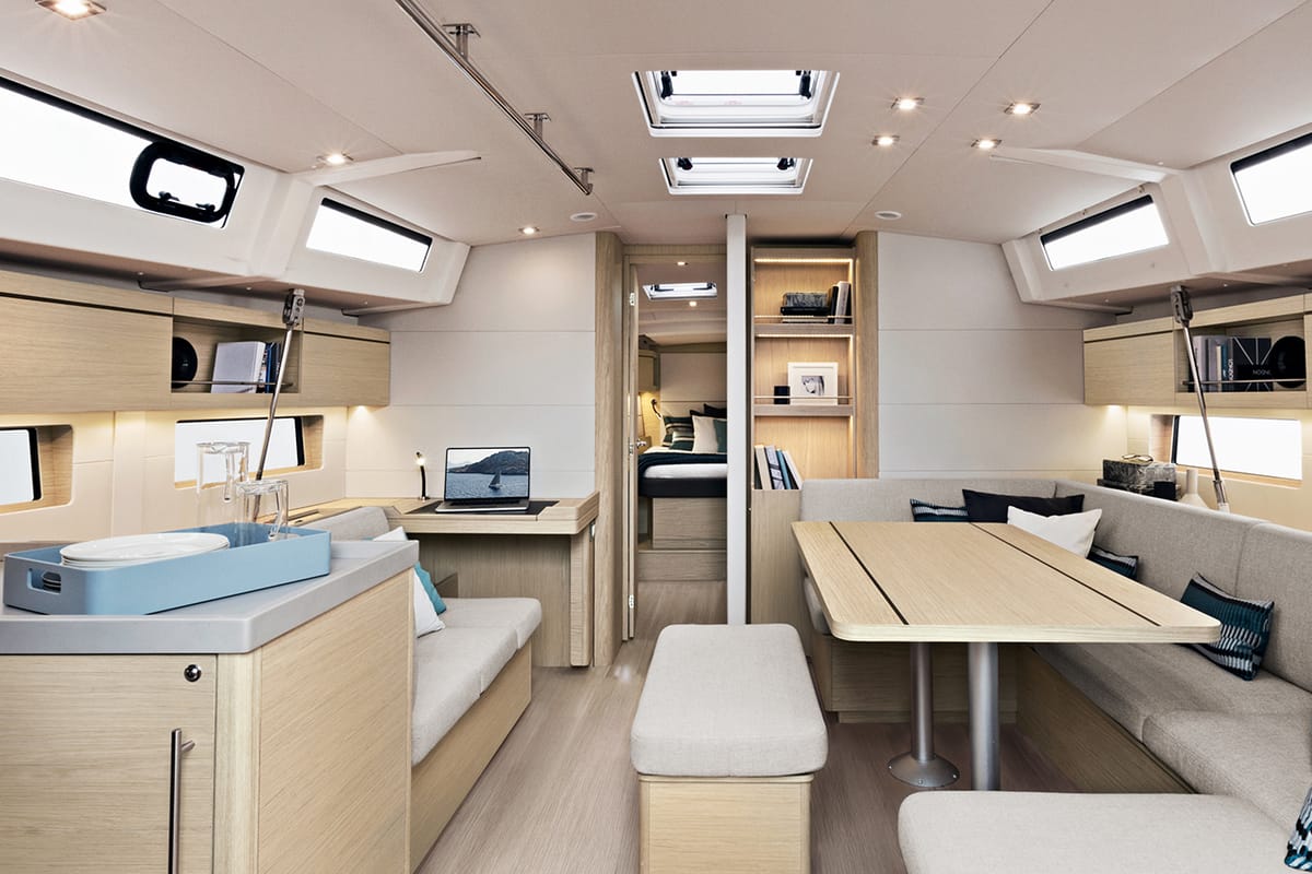 Salon of Fani, a Beneteau Oceanis 46 sailboat at Volos Municipality, Greece