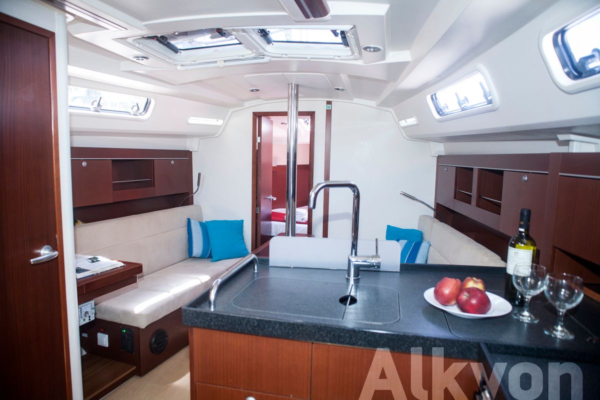 Salon of Magnifique, a Hanse Yachts Hanse 345 sailboat at Municipal Unit of Lefkada, Greece