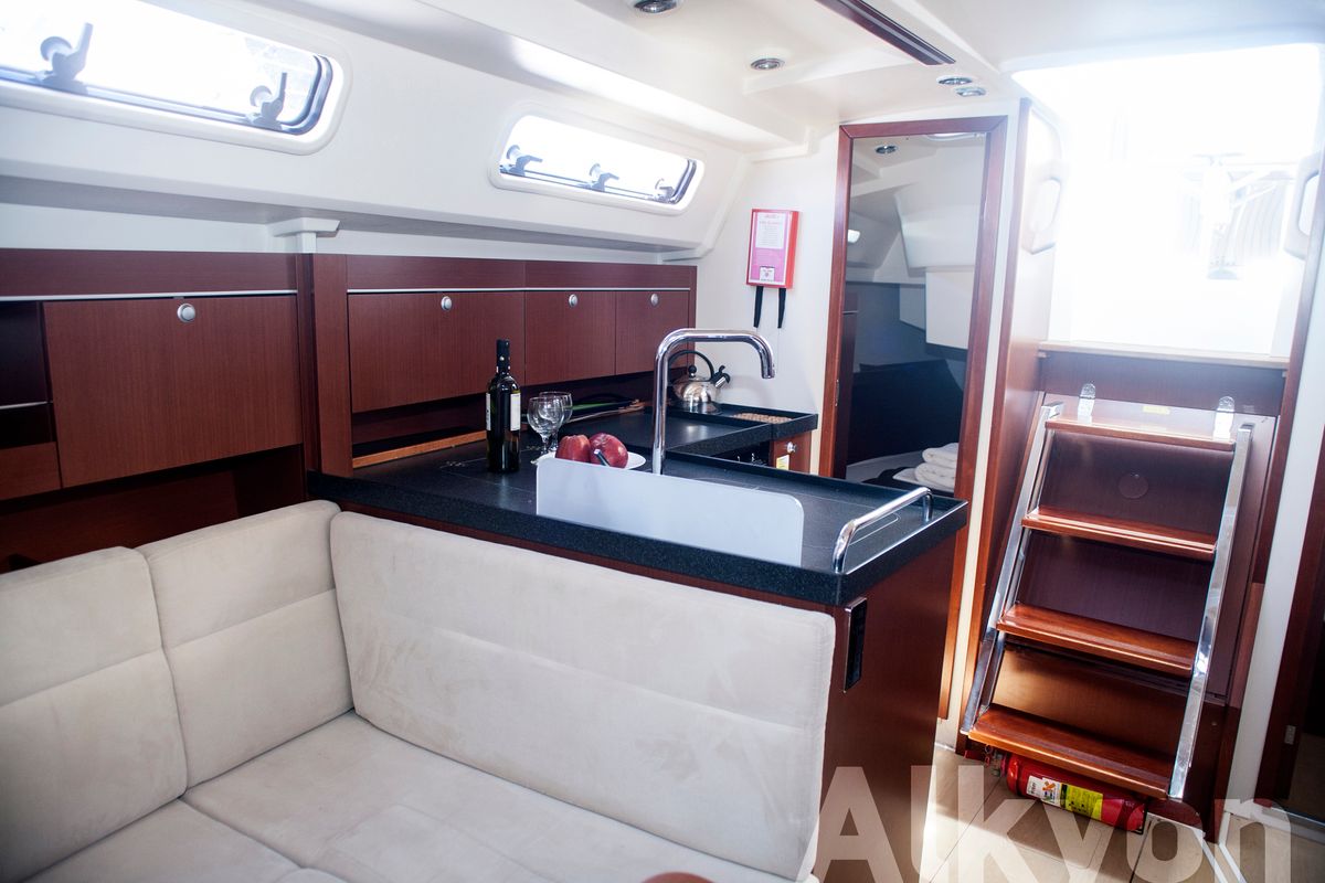 Salon of Magnifique, a Hanse Yachts Hanse 345 sailboat at Municipal Unit of Lefkada, Greece