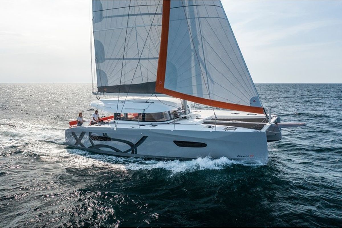 Exterior view of Sakura 2, a Excess 14 catamaran at Papeete, France