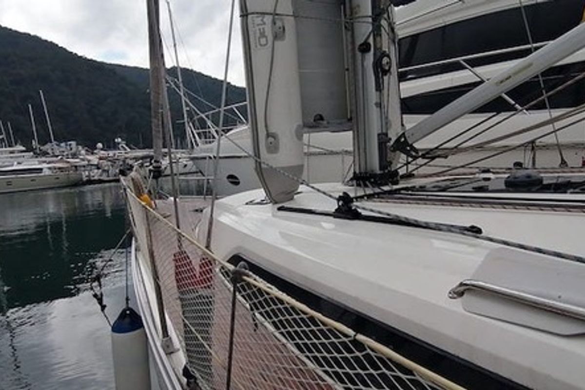 Cockpit of Angelina, a Bavaria Cruiser 41 sailboat at Fethiye, Turkey