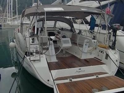 Salon of Angelina, a Bavaria Cruiser 41 sailboat at Fethiye, Turkey