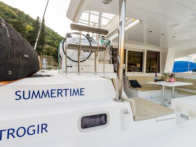 Deck of Summertime, a Lagoon 400 S2 catamaran at Split, Croatia