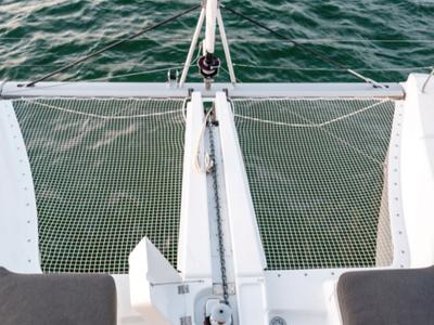 Deck of SunDay, a Lagoon 46 catamaran at Thira Municipal Unit, Greece
