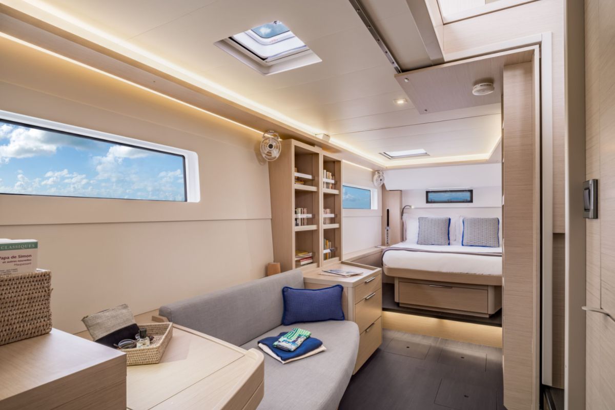 Cabin on SunDay, a Lagoon 46 catamaran at Thira Municipal Unit, Greece