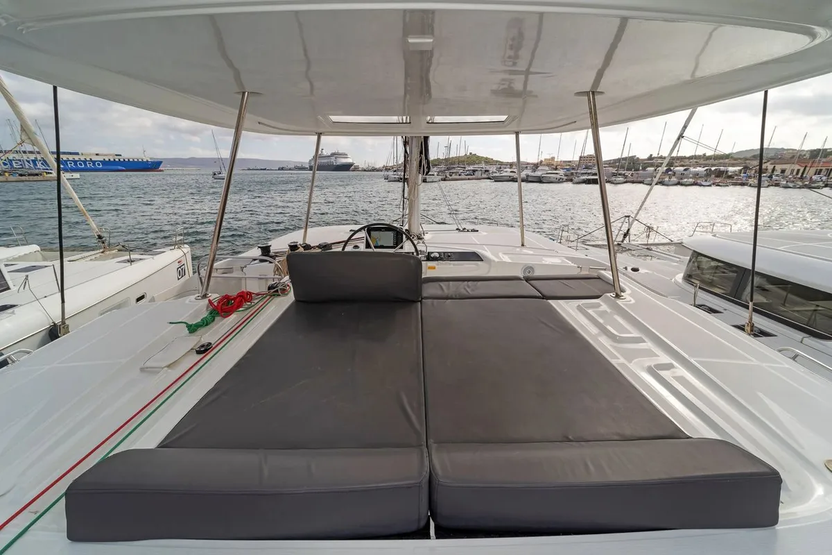 Cockpit of Lizz, a Lagoon 46 catamaran at Municipal Unit of Ellomenos, Greece